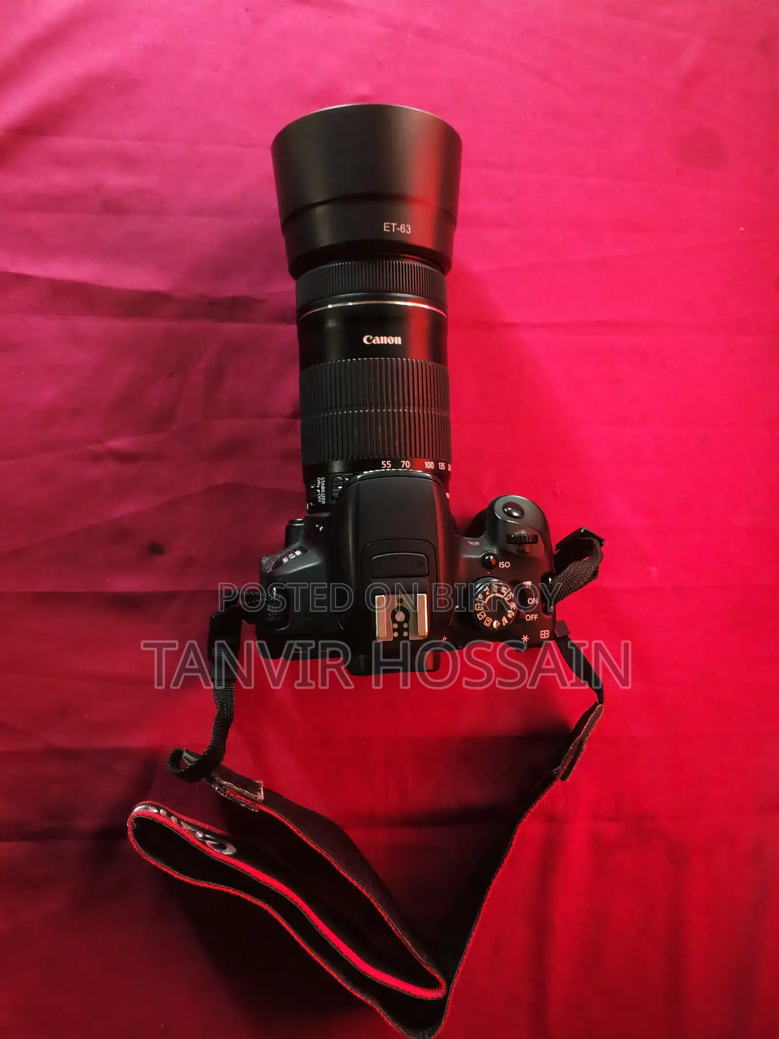 Canon Eos 700d + 55-250mm Lens + 64gb Sd Card + 2 Battery + Bag