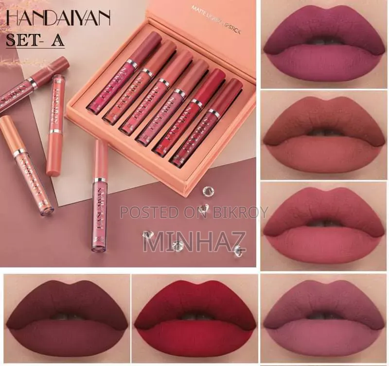 Chinese Brand Handaiyan 6-Piece Matte Lipstick Set