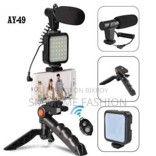 Ay-49 Remote Control Video Kits Microphone Led Fill Light Mini Tripod