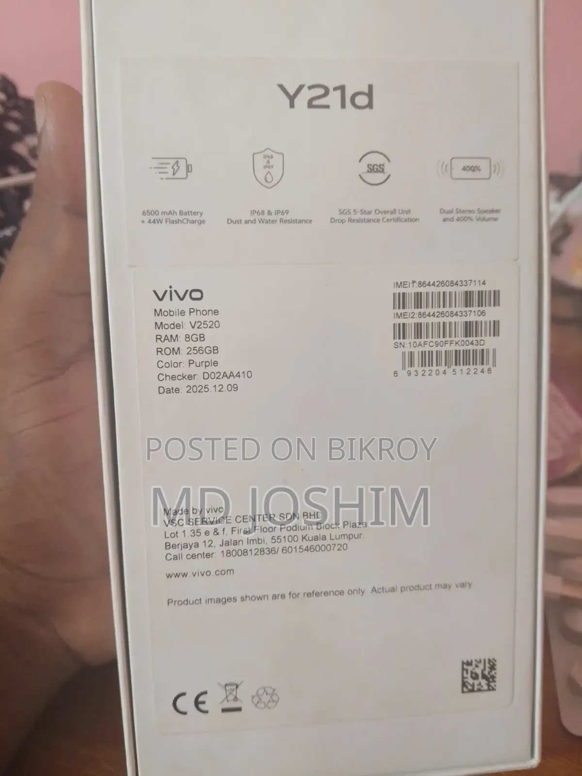 New Vivo Y21d 128 GB Blue