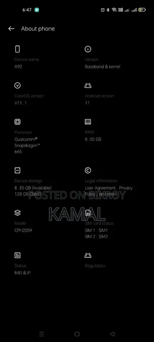 Oppo A92 128 GB Blue