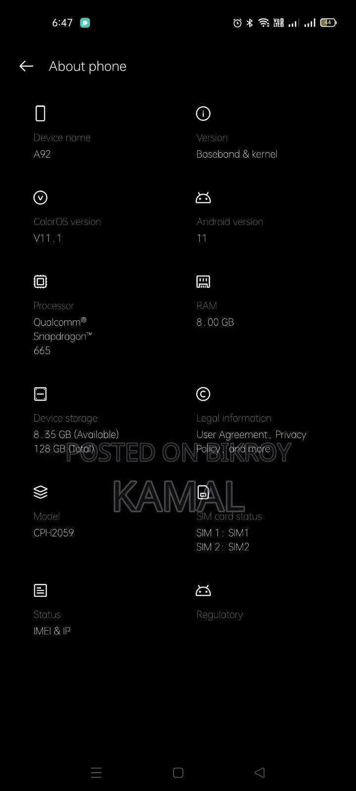 Oppo A92 128 GB Blue