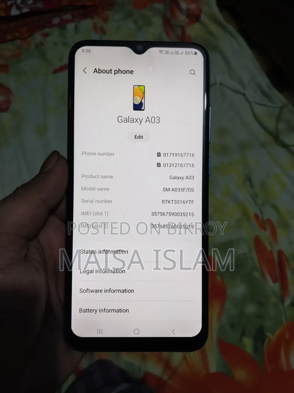 Samsung Galaxy A03 32 GB Blue