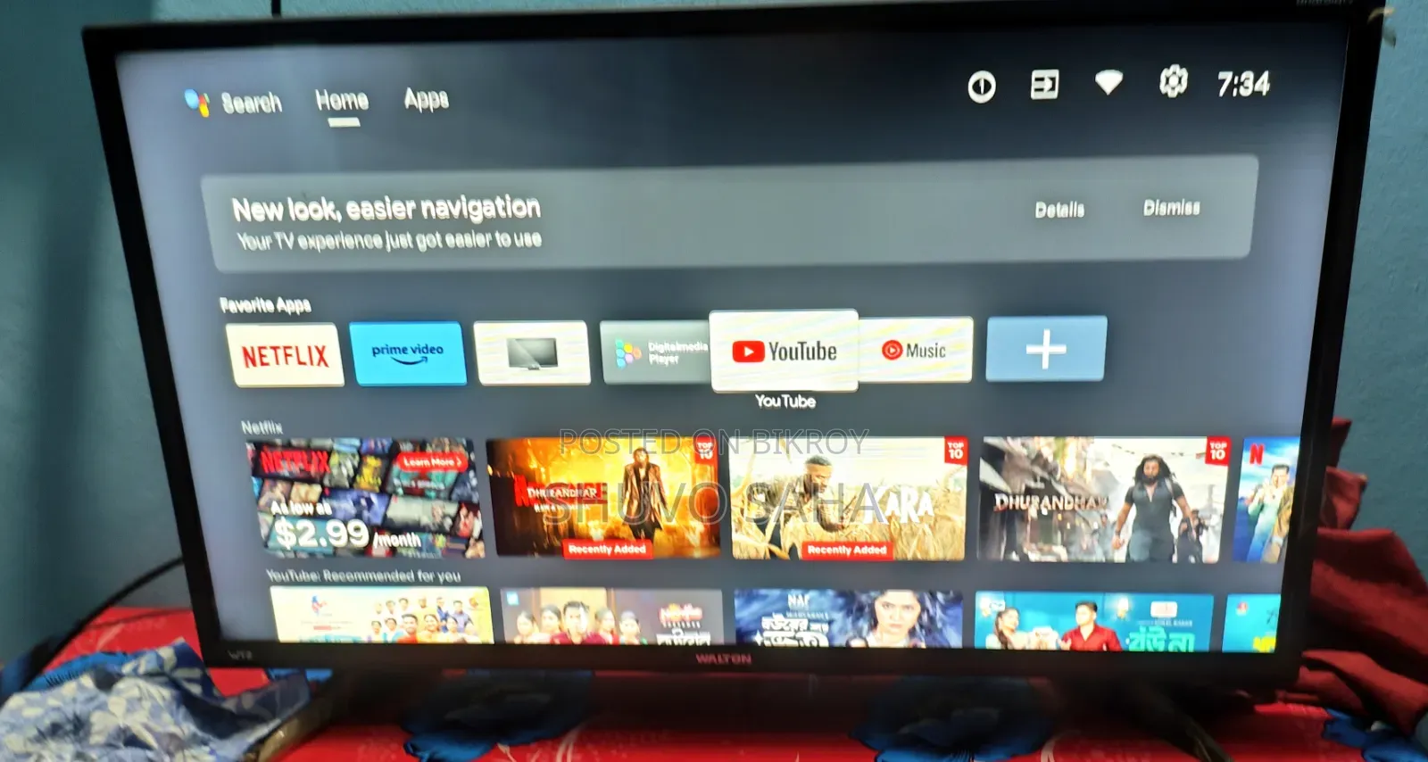 Walton 32" Android Smart TV (Model: W32d120eg1) - Selling with full box