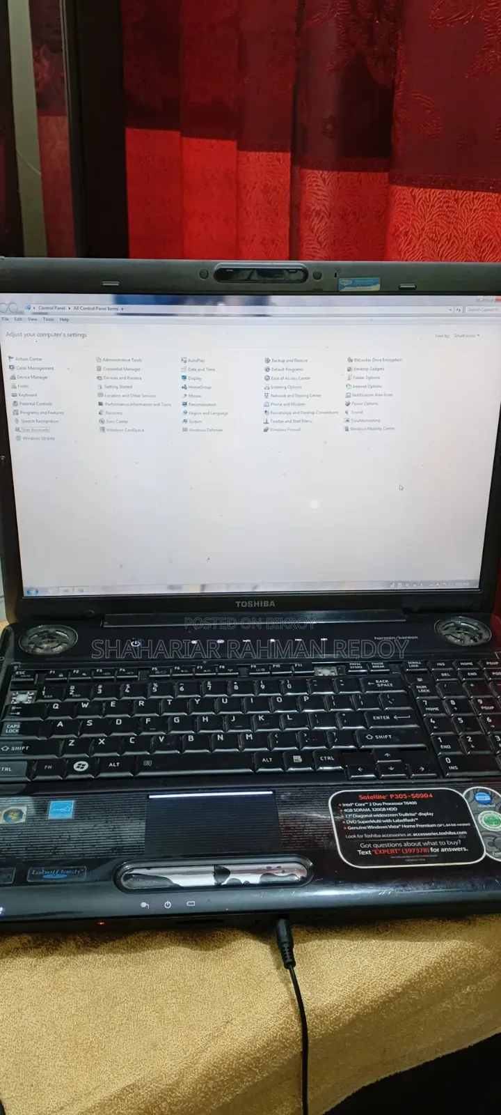 Laptop Toshiba 4GB Intel Core 2 Duo HDD+SSD 320GB