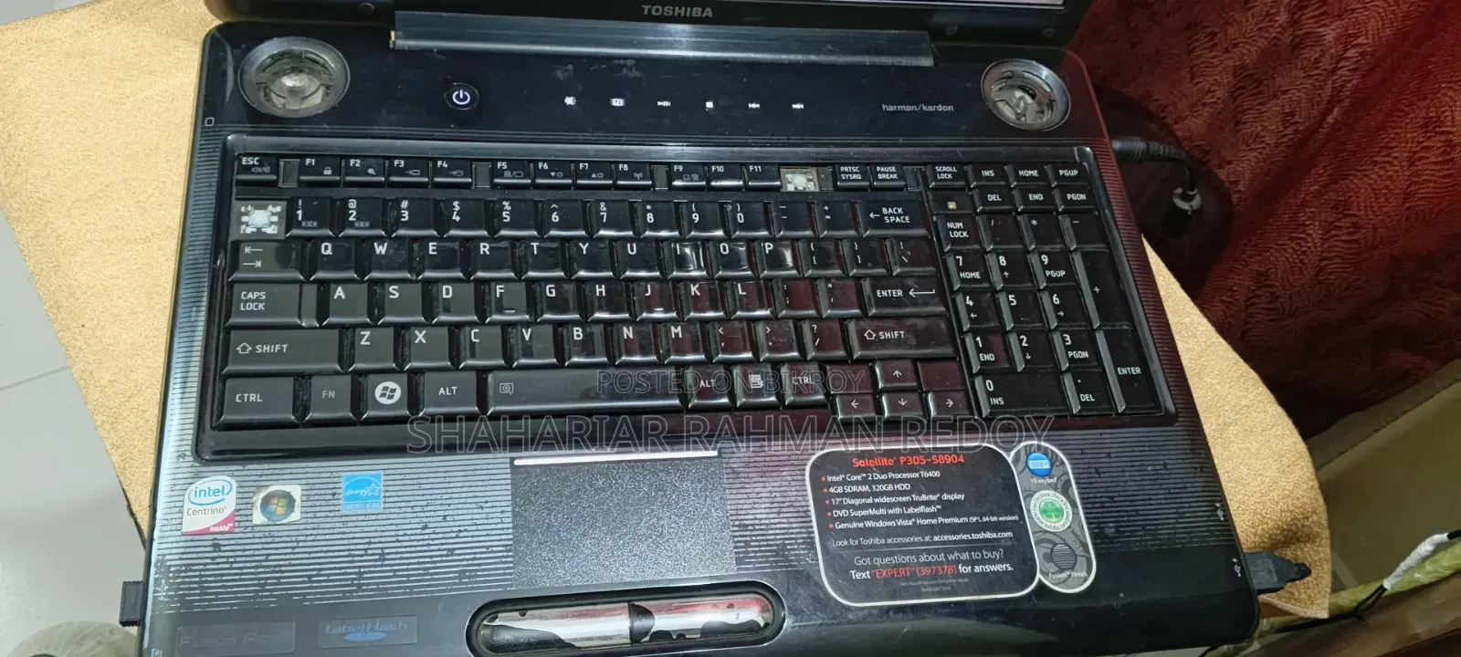 Laptop Toshiba 4GB Intel Core 2 Duo HDD+SSD 320GB