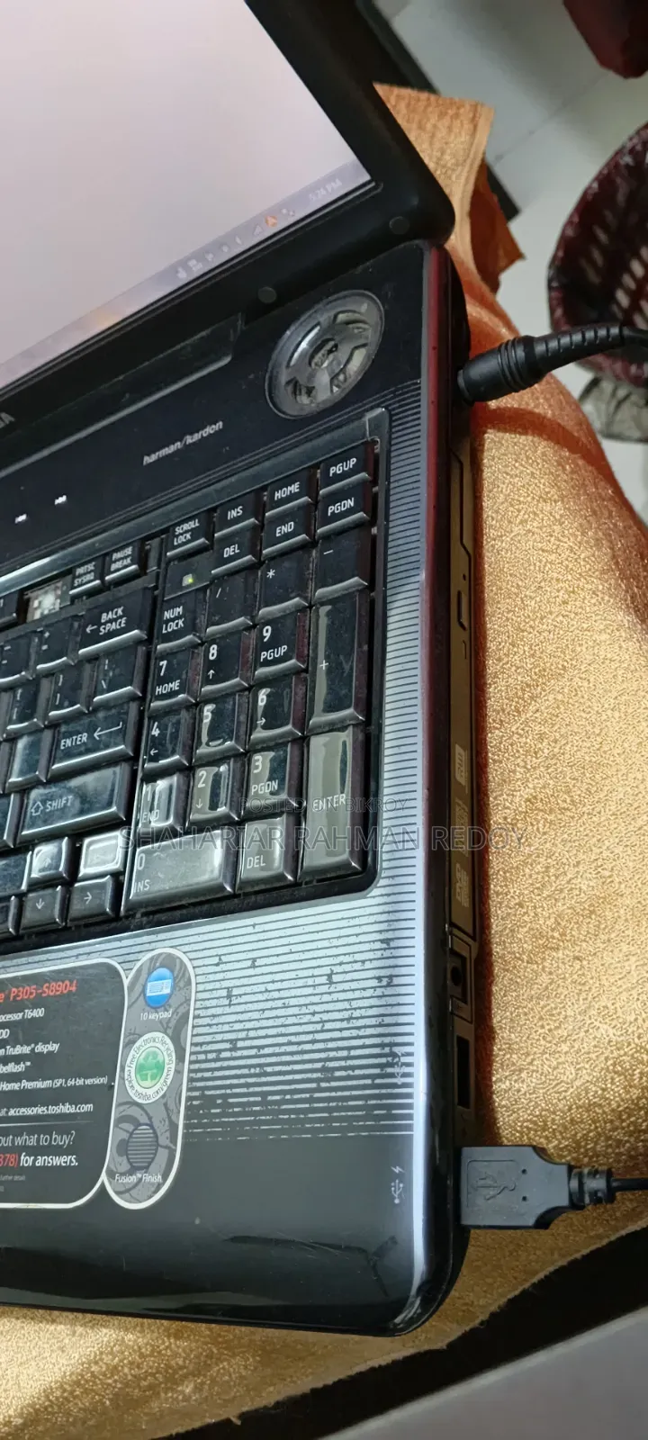 Laptop Toshiba 4GB Intel Core 2 Duo HDD+SSD 320GB
