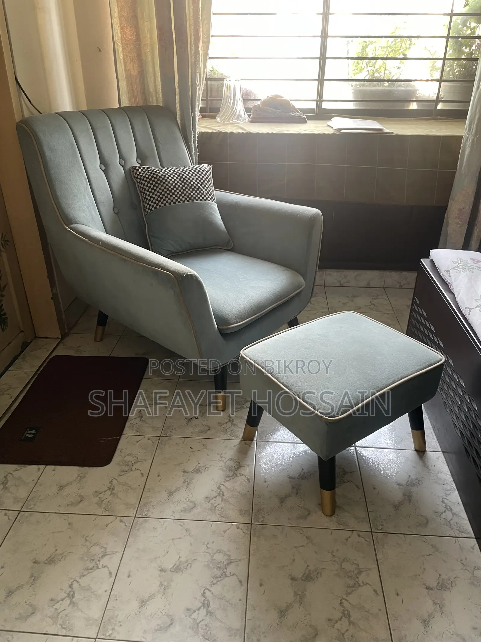 Single Armchair With Stool