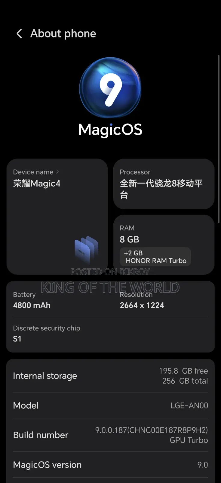New Honor Magic4 256 GB Green