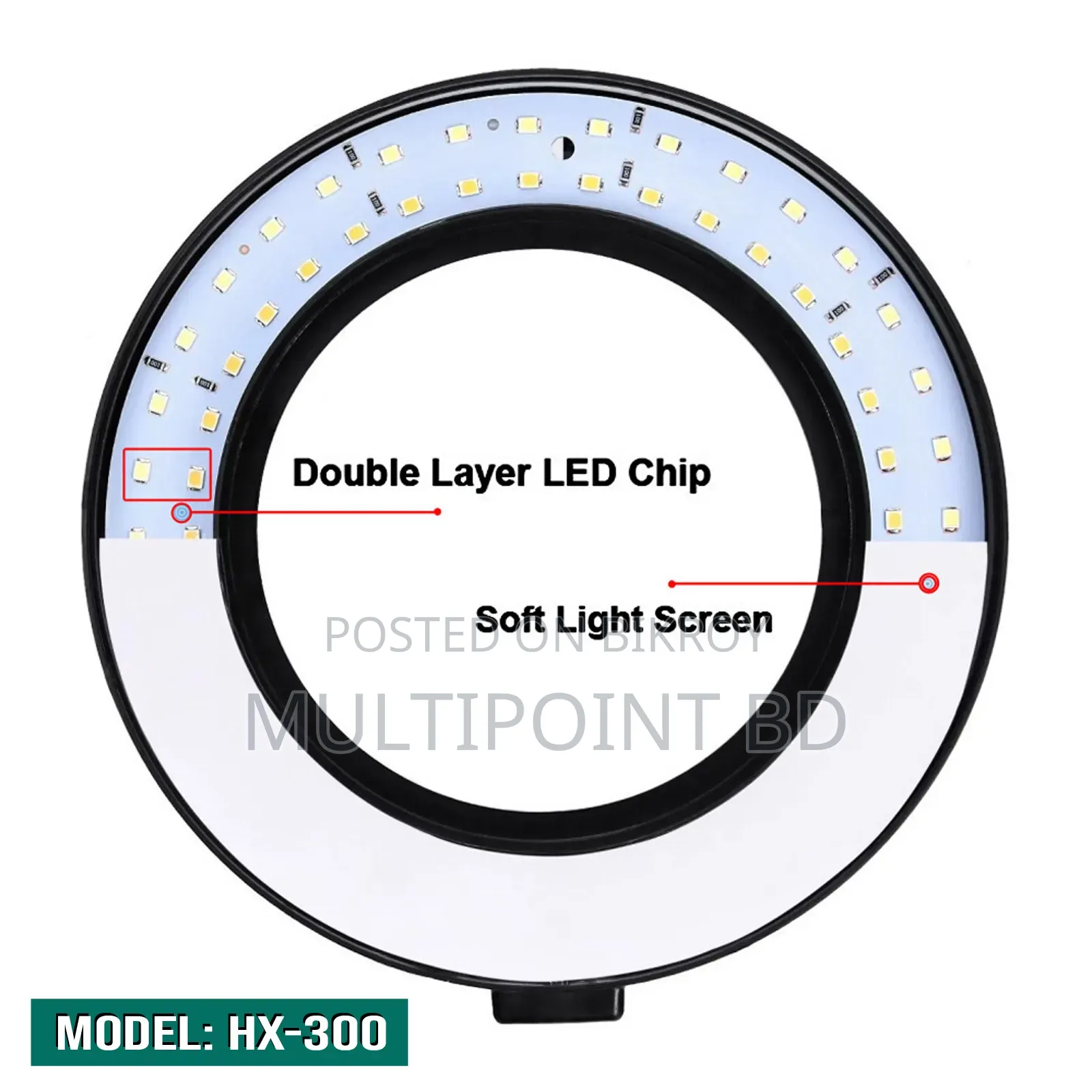 12 Inch LED Ring Light (Hx300) With 6ft Tripod Stand – USB Powered