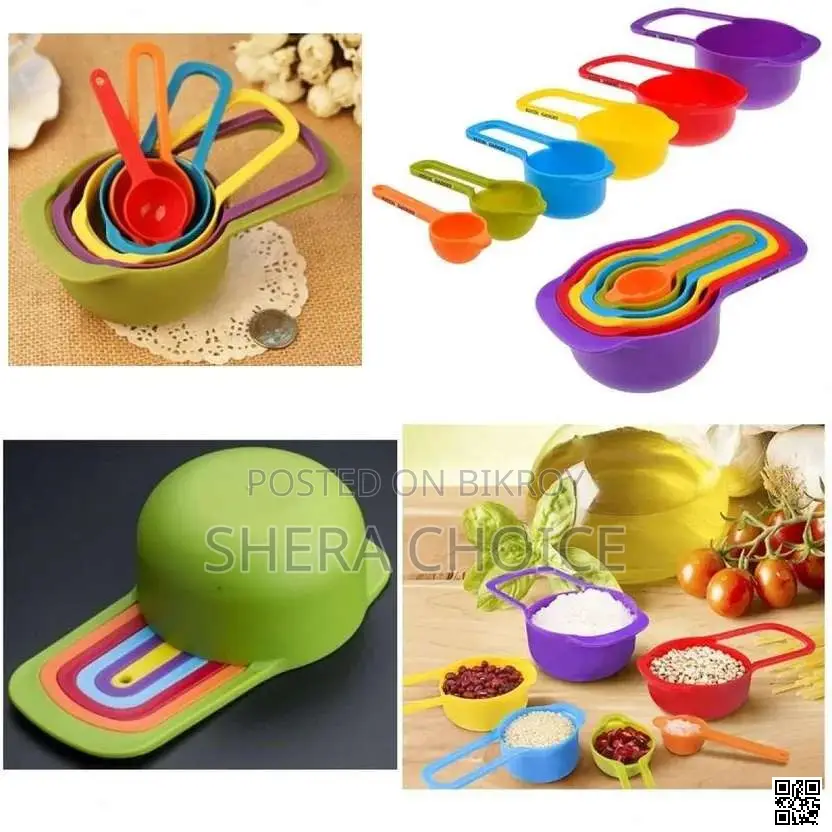 6 Pcs Measuring Cup Set, 6 Piece Measuring Spoon Set