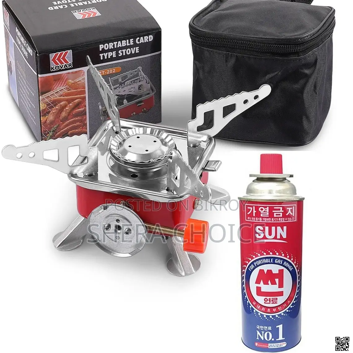 Mini Gas Stove and Gas Cylinder Combo, Portable Camping Gas