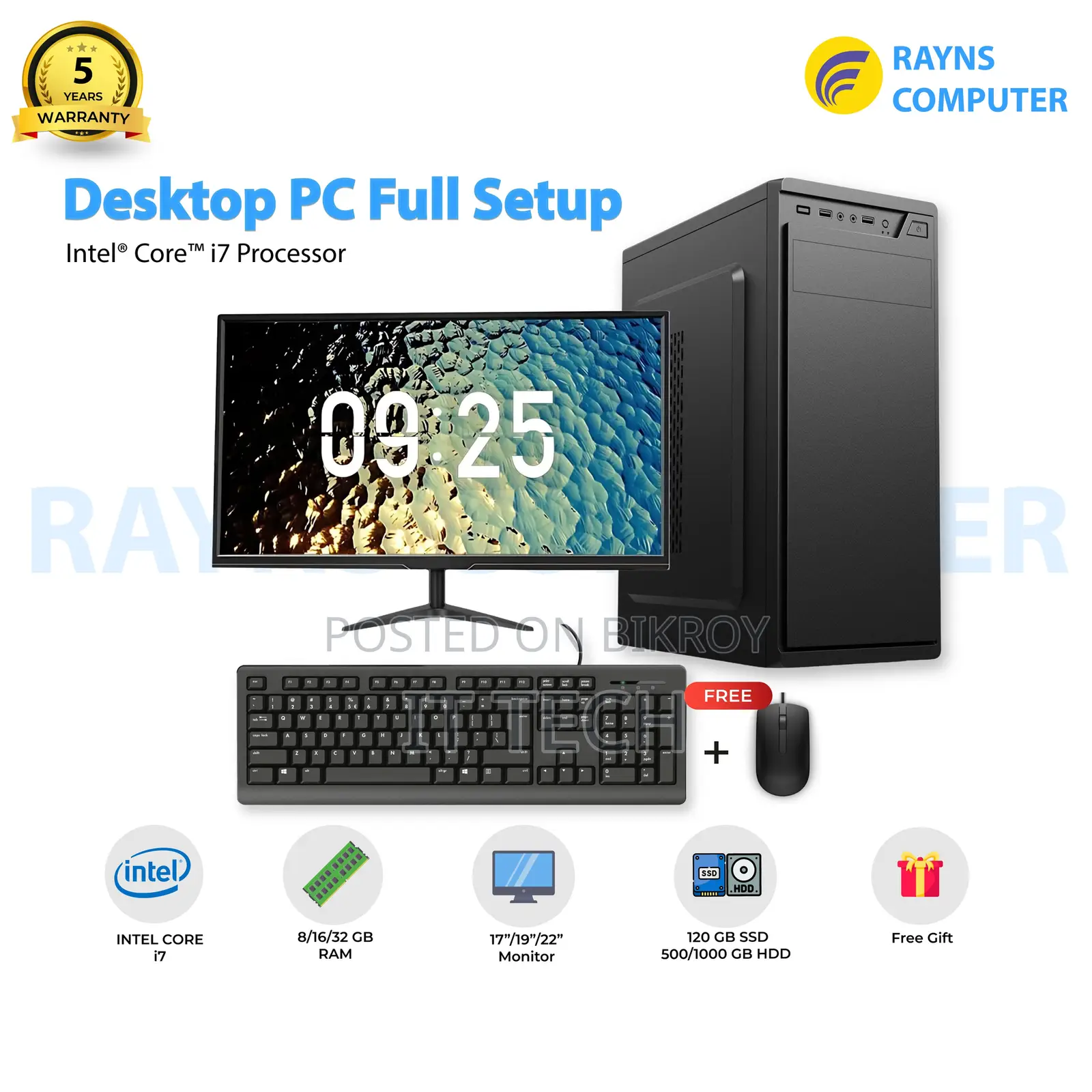 New Desktop Computer 4GB Intel Core i5 HDD 320GB