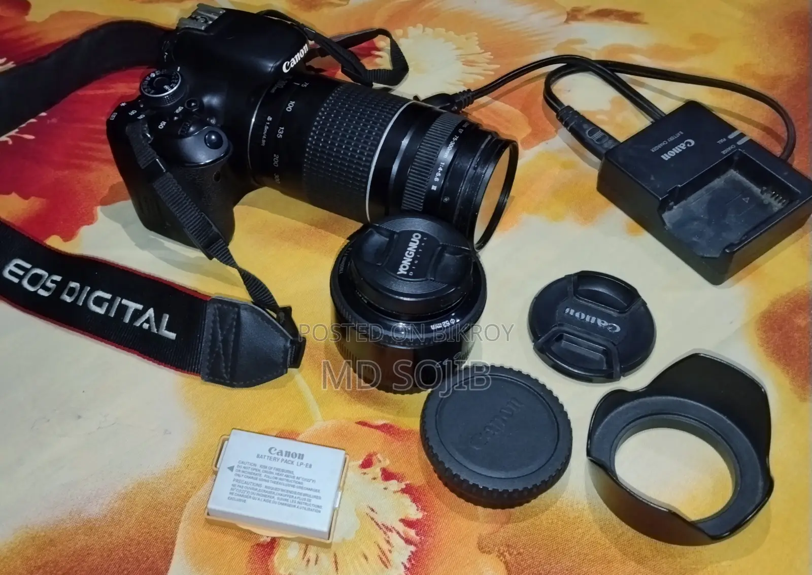 DSLR Canon 600d With 50mm Prime Lens 75-300mm Zoom Lens