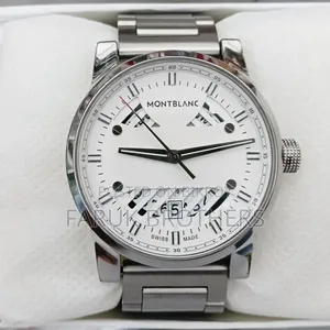 Montblanc Classic Quartz Watch – Stainless Steel, White Dial,