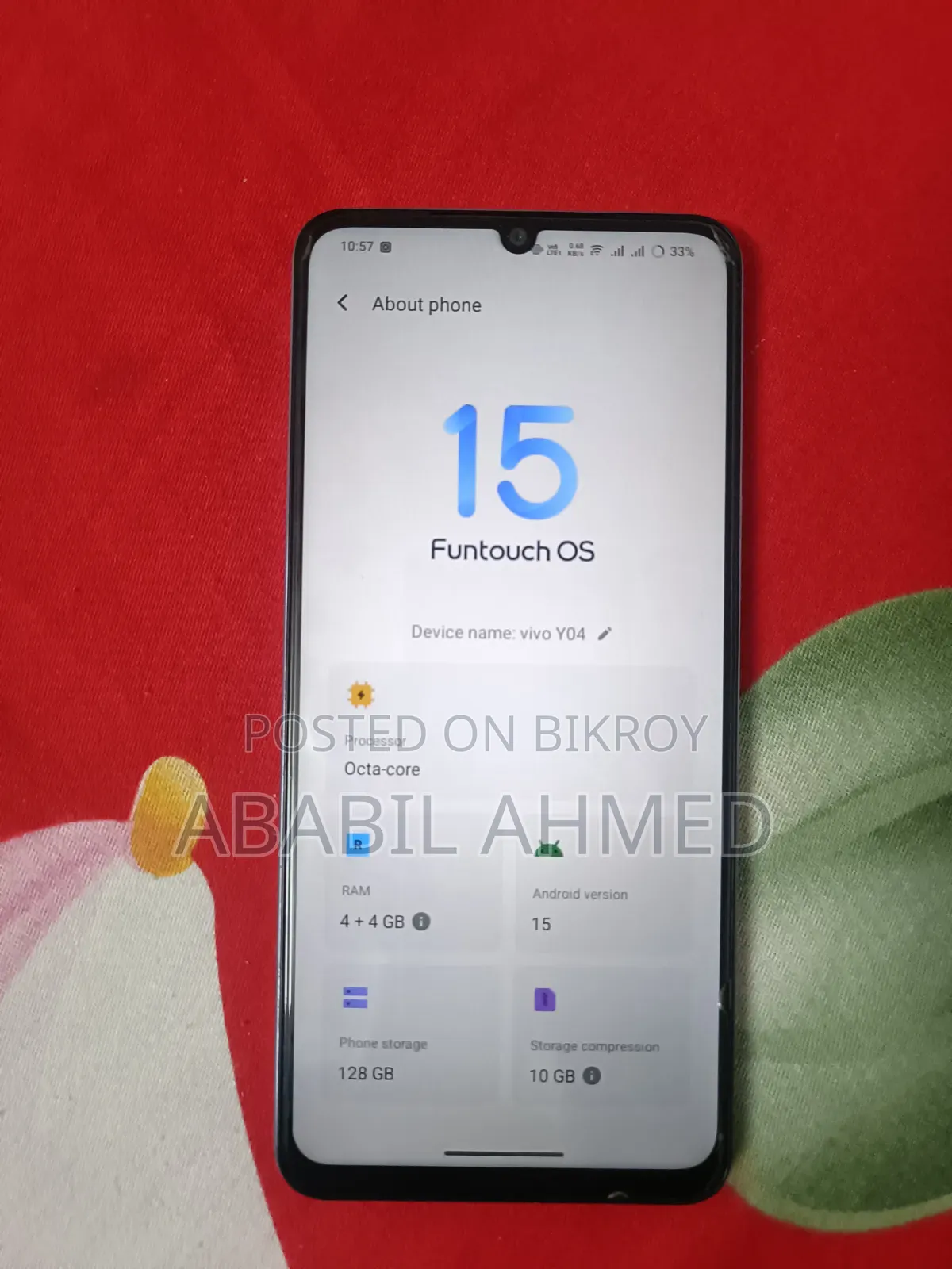 Vivo Y04 128 GB Gray