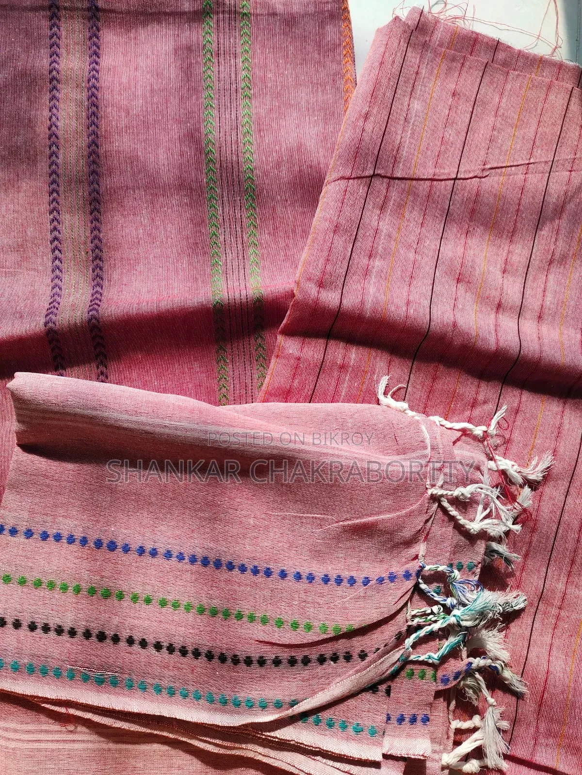 High-quality sarees, bed sheets, and three-piece sets available