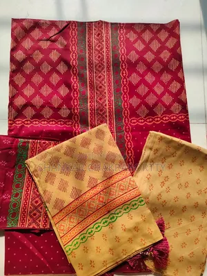 High-quality sarees, bed sheets, and three-piece sets available