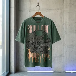 Skull Fire Graphic Art - Edgy Streetwear Skull T-Shirt