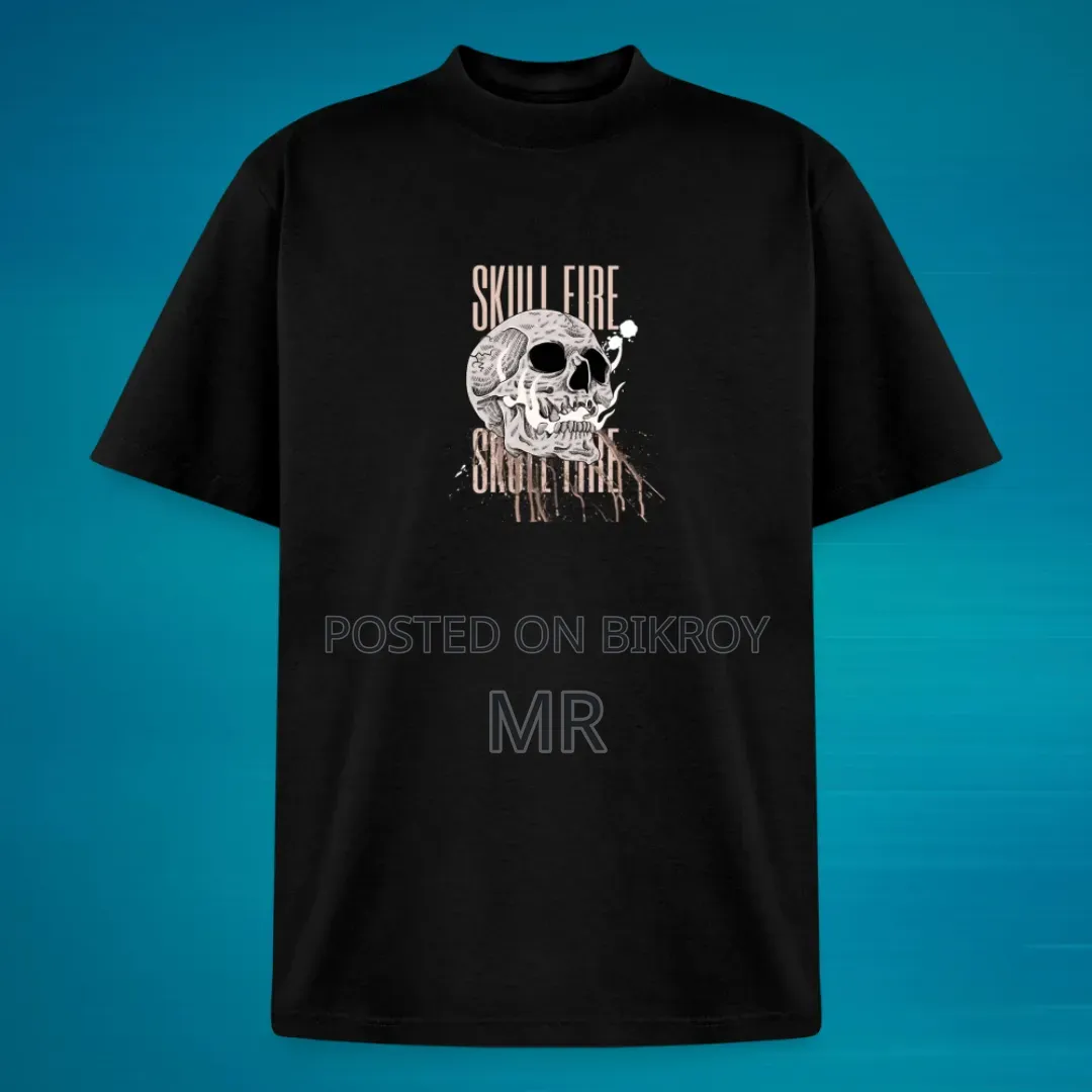 Skull Fire Graphic Art - Edgy Streetwear Skull T-Shirt