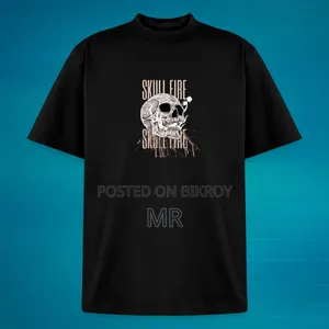Skull Fire Graphic Art - Edgy Streetwear Skull T-Shirt