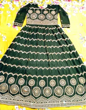 Premium Quality Dark Green Party Gown (Anarkali Dress)