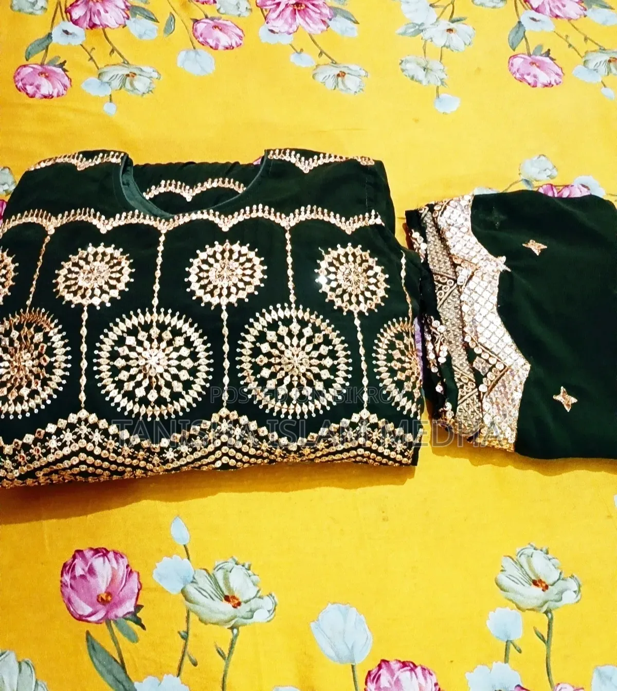 Premium Quality Dark Green Party Gown (Anarkali Dress)