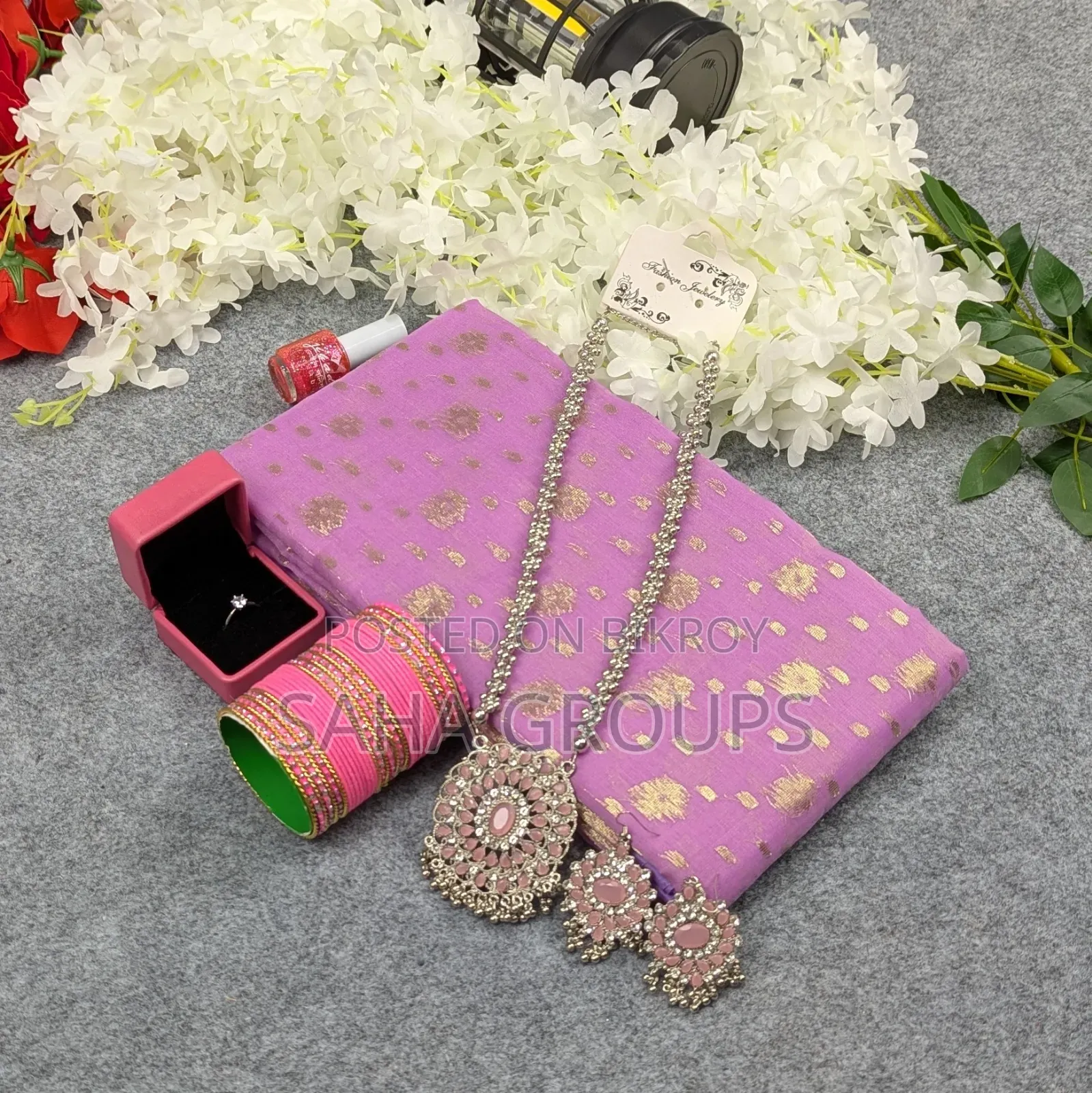 Exclusive Half Silk Jamdani Saree Combo Package (Zari Work)
