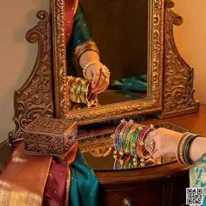 Kashmiri Ghungroo Bangle 20 Kashmiri Ghungroo Bangle set with Rainbow Glass Bangles,