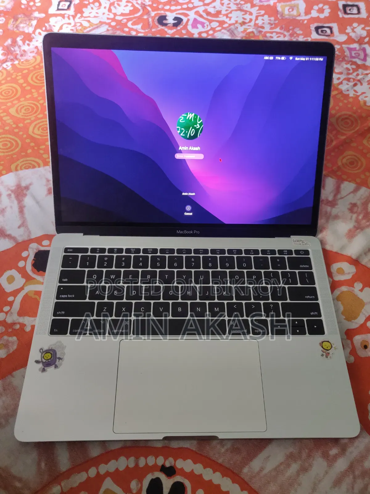 Laptop Apple MacBook Pro 2017 8GB Intel Core i5 SSD 256GB