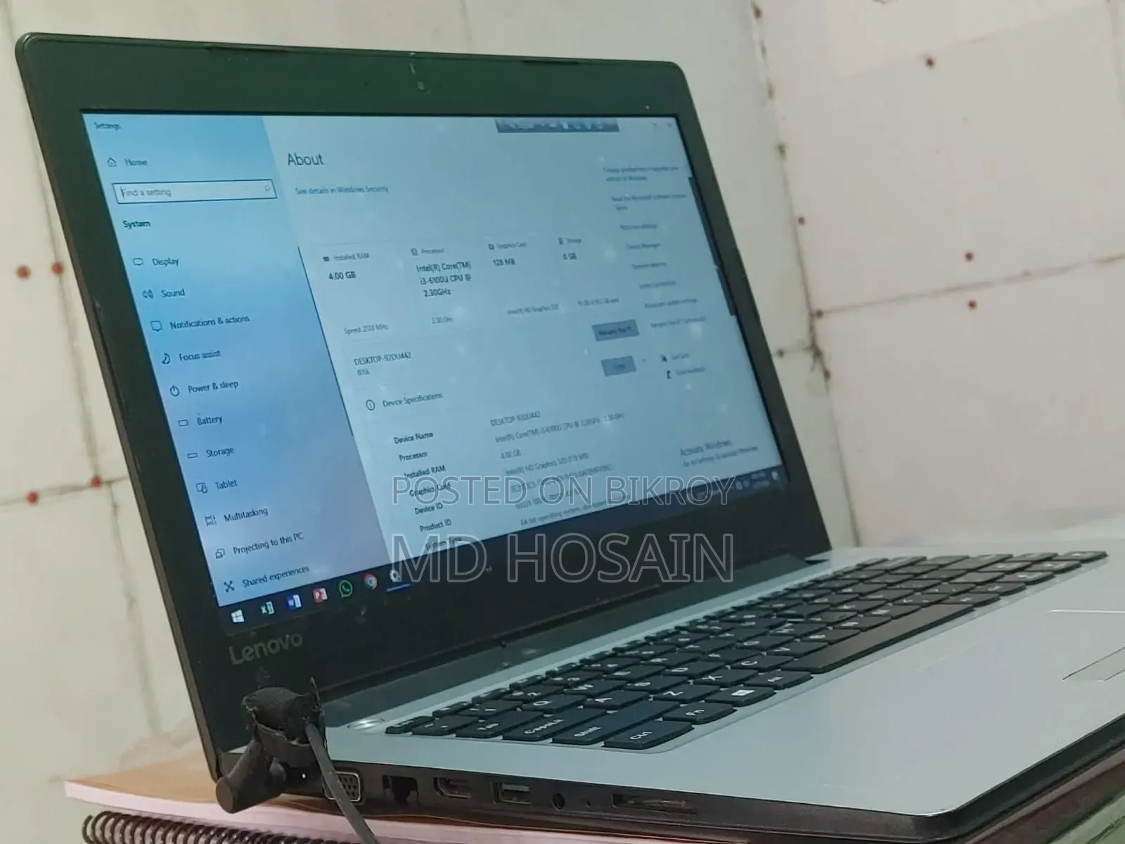 Laptop Lenovo 4GB RAM Intel Core i3 1TB HDD