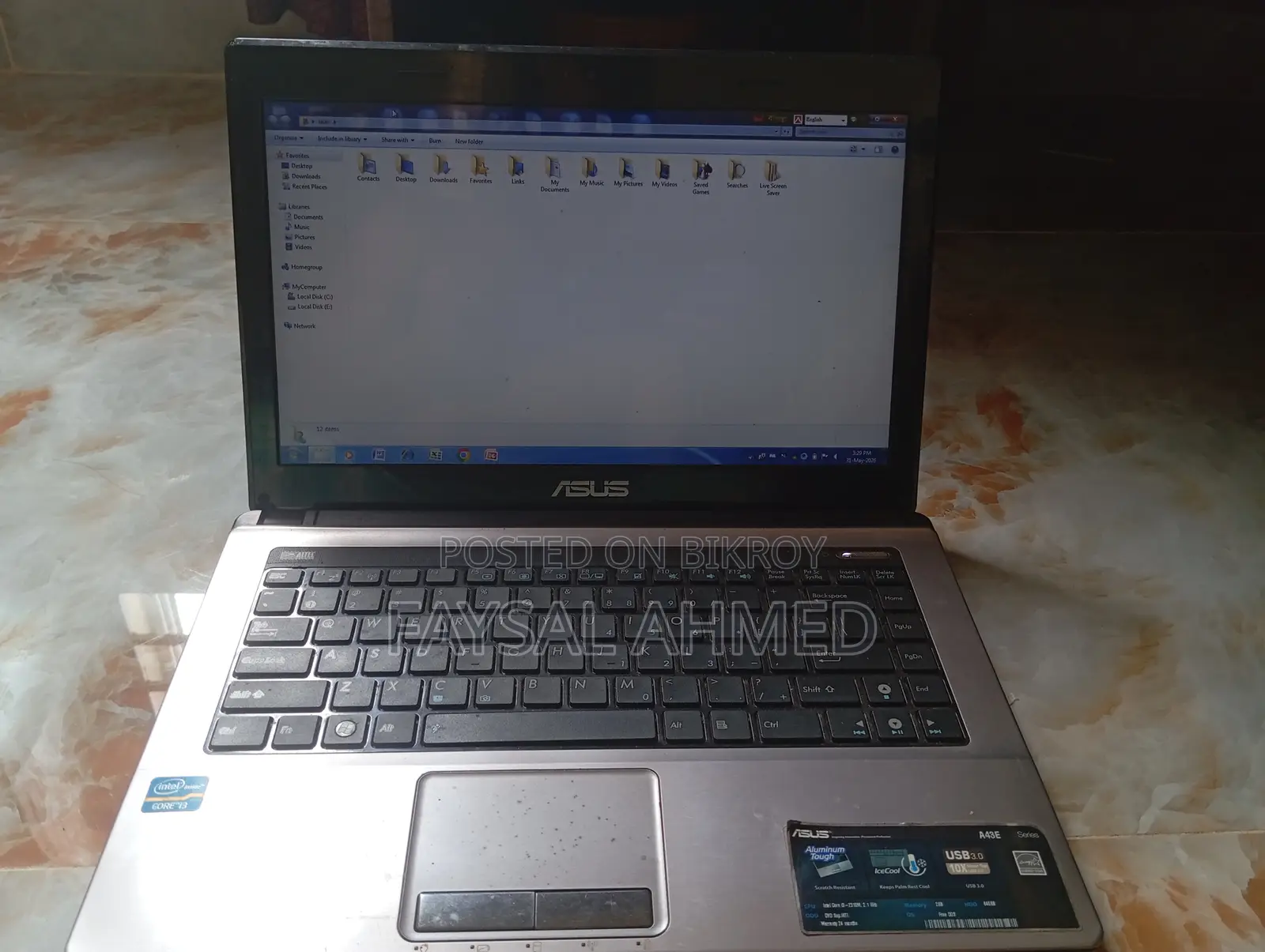 Laptop Asus 2GB Intel Core I3 HDD 640GB