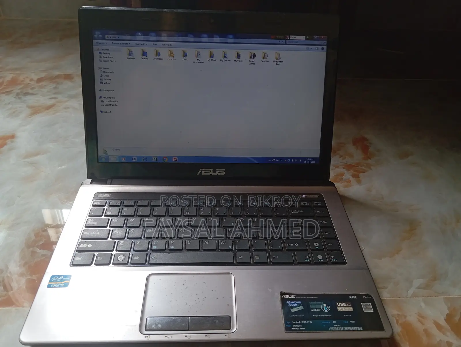 Laptop Asus 2GB Intel Core I3 HDD 640GB