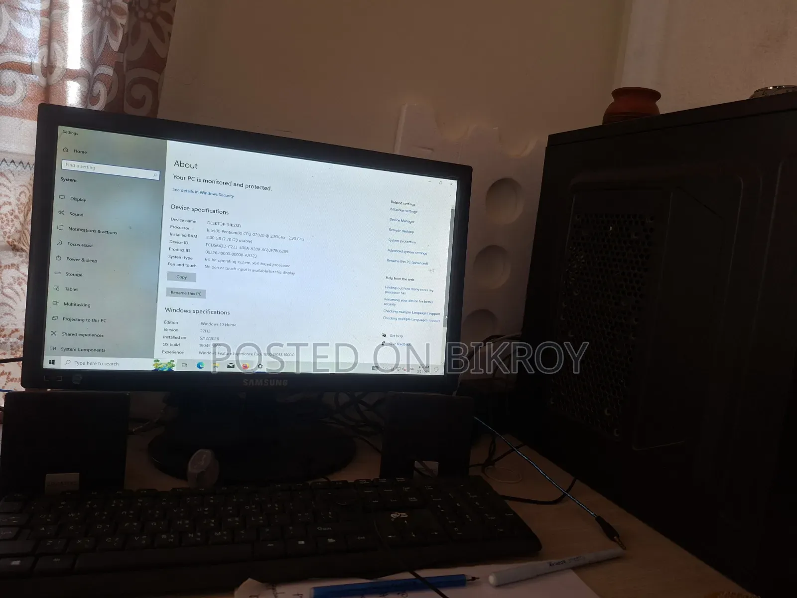 Desktop Computer Asus 8GB Intel Core I3 HDD 320GB