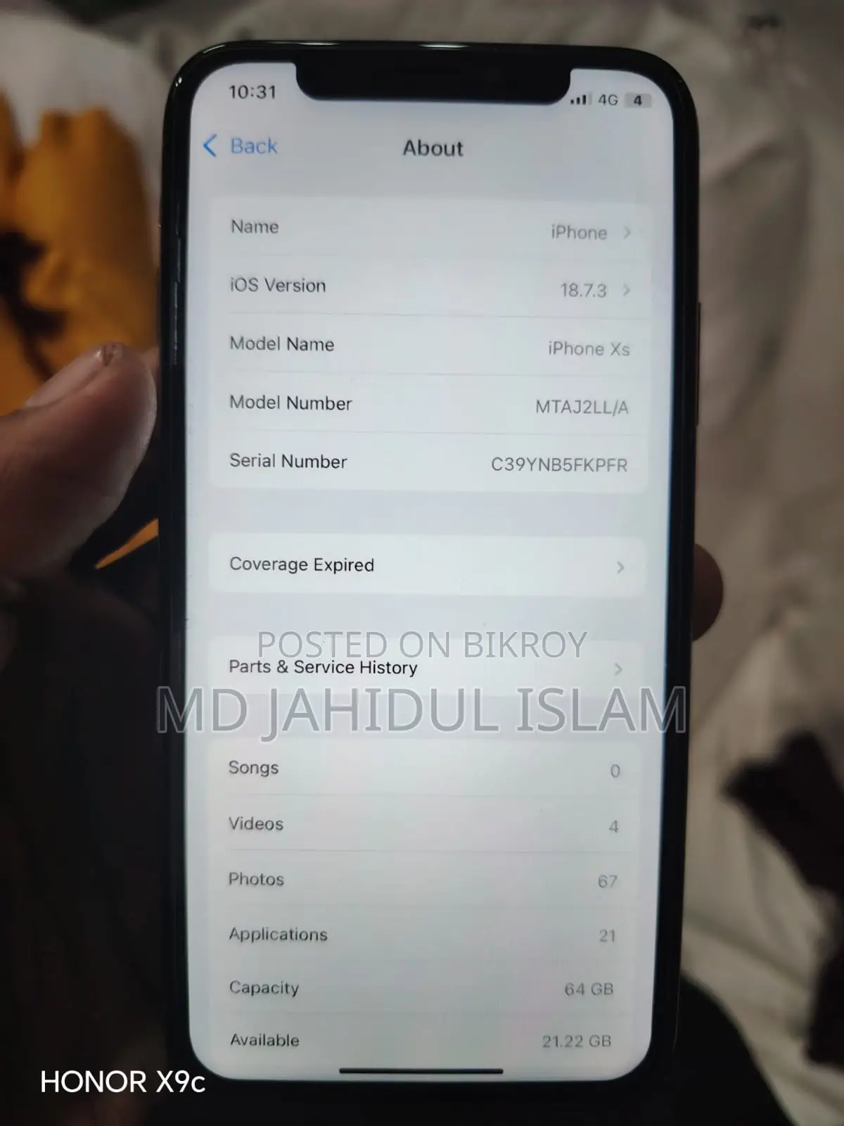 Apple iPhone XS 64 GB Gold