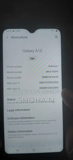Samsung A10 32 GB Black