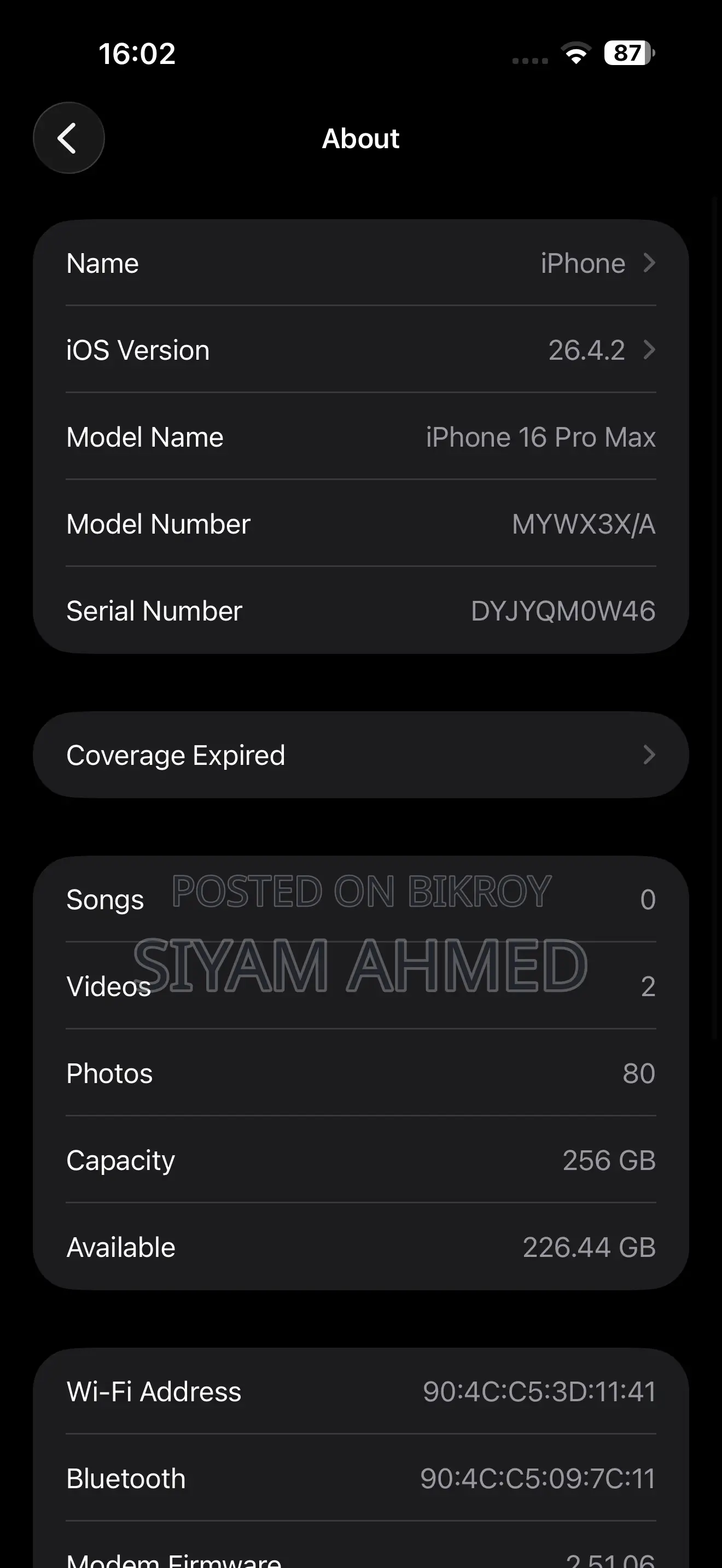 Apple iPhone 16 Pro Max 256 GB Gold