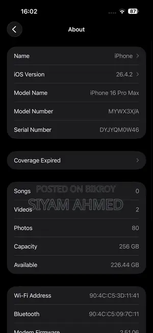 Apple iPhone 16 Pro Max 256 GB Gold