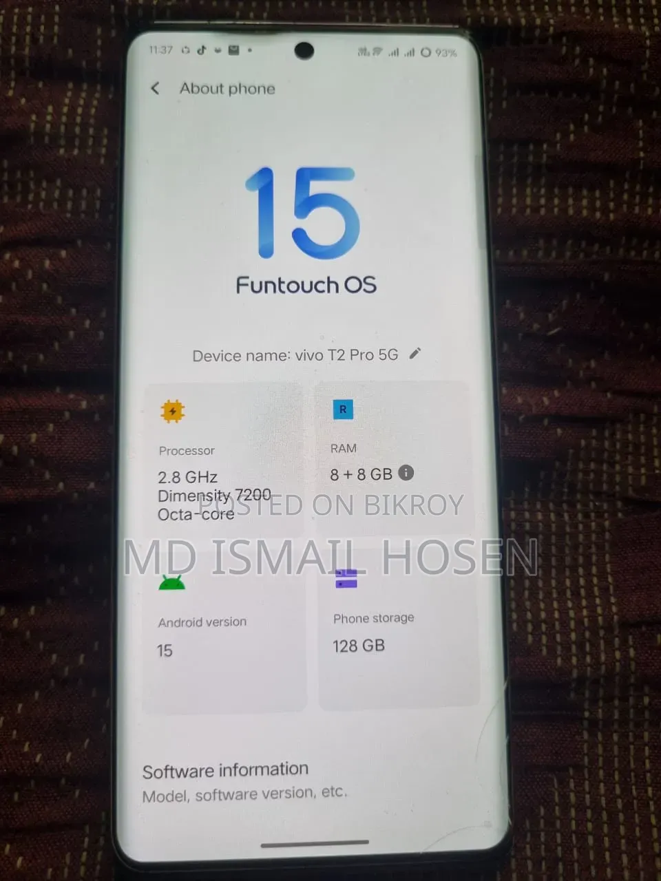 Vivo T2 (India) 128 GB White
