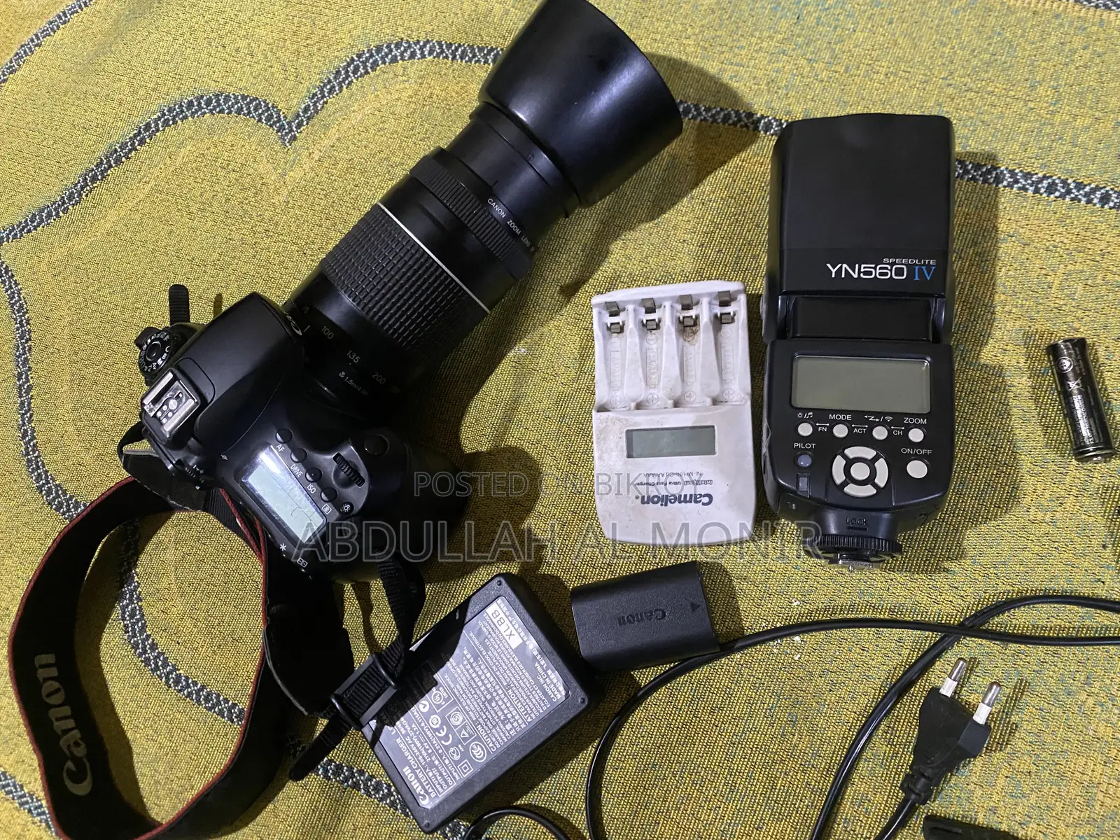 Canon 60d Camera 75-300mm Lans Flash