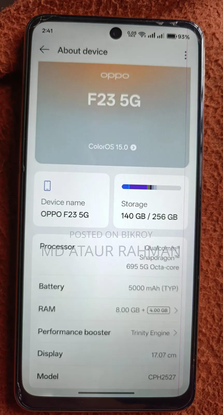 Oppo F23 256 GB Gold