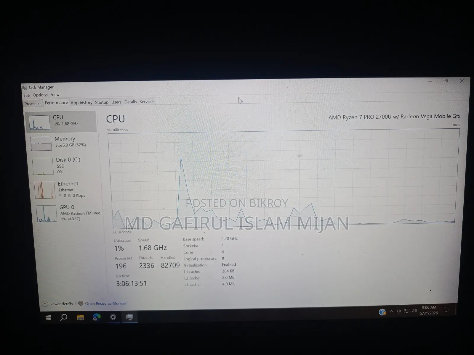 Laptop HP EliteBook 735 G5 8GB AMD Ryzen 7 SSD 256GB
