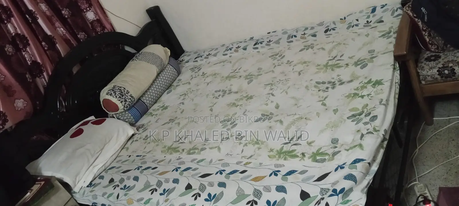 Old but large size wooden bed for sale.