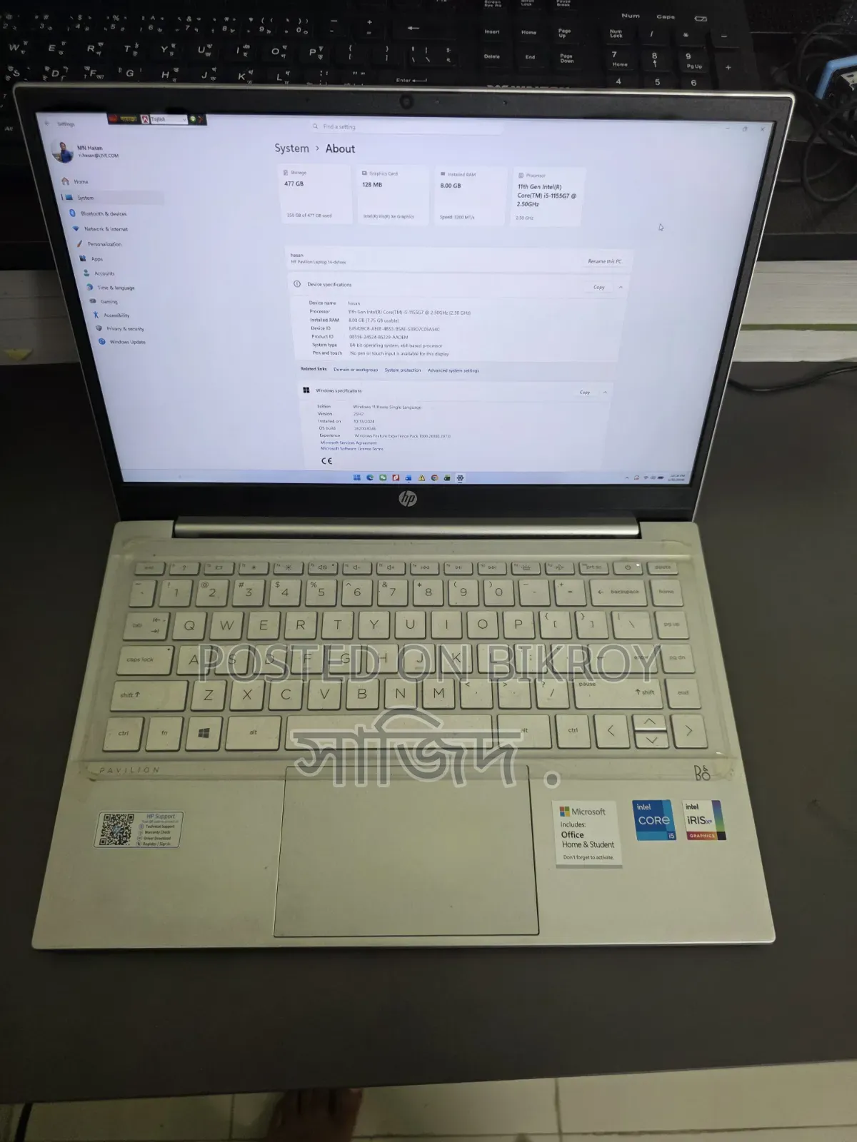 Laptop HP 8GB Intel Core I5 SSD 512GB