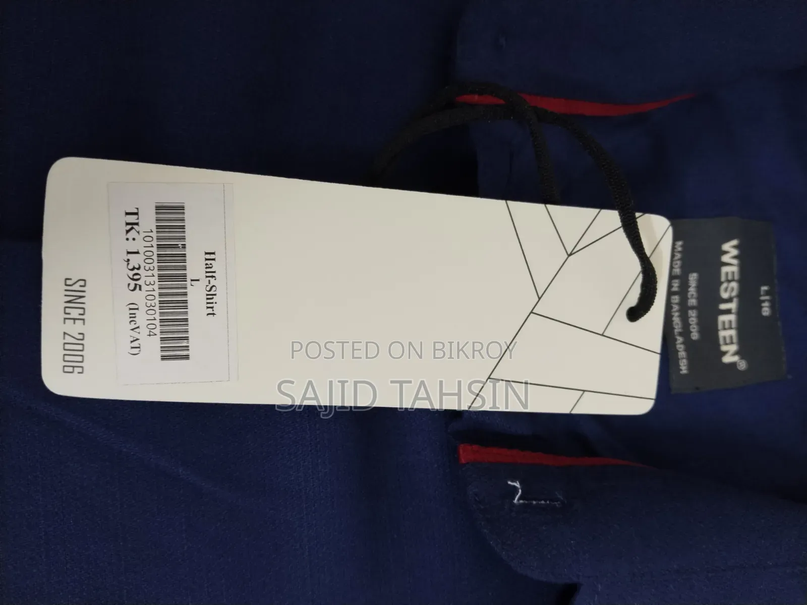Westeen Navy Blue Half Shirt New