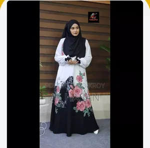 ডিজিটাল প্রিন্ট গাউন বোরকা হিজাব ছারা #ডুবাই চেরি কাপড়