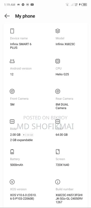 Infinix Smart 6 Plus 32 GB Blue