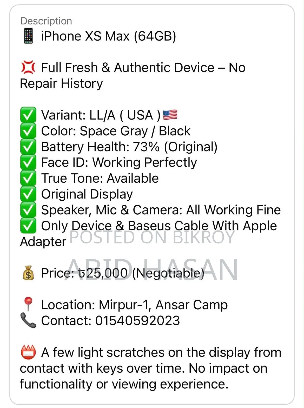 Apple iPhone XS Max 64 GB Black