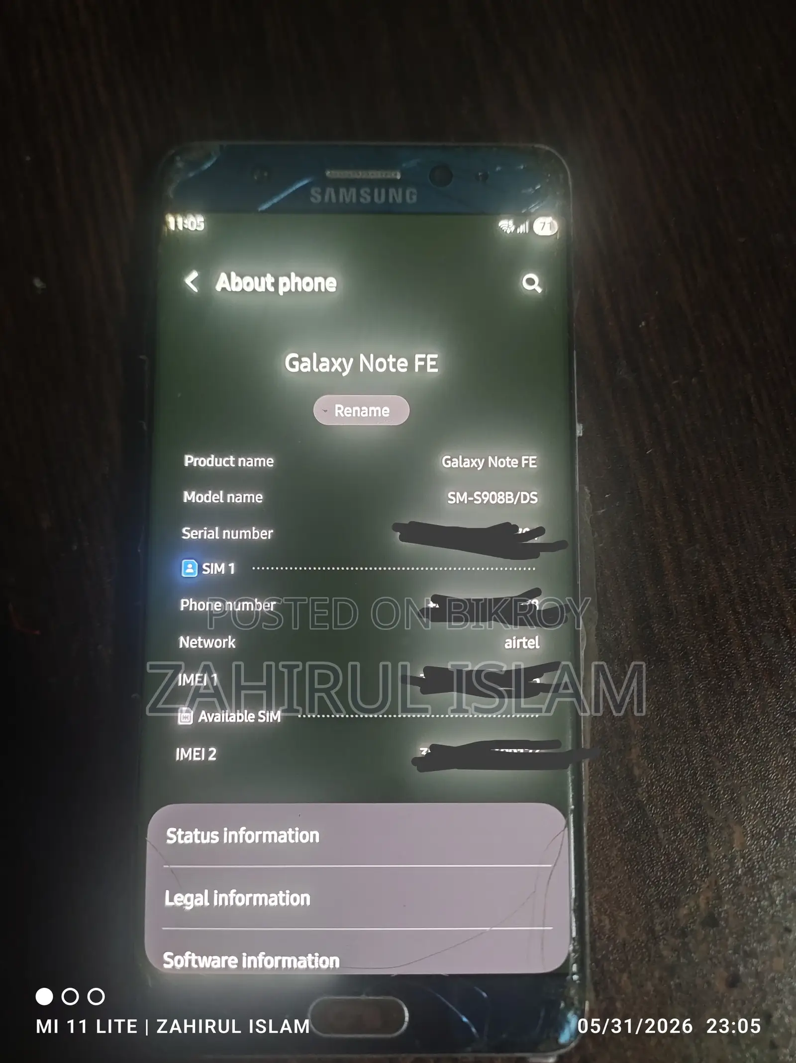 Samsung Galaxy Note FE 64 GB Blue