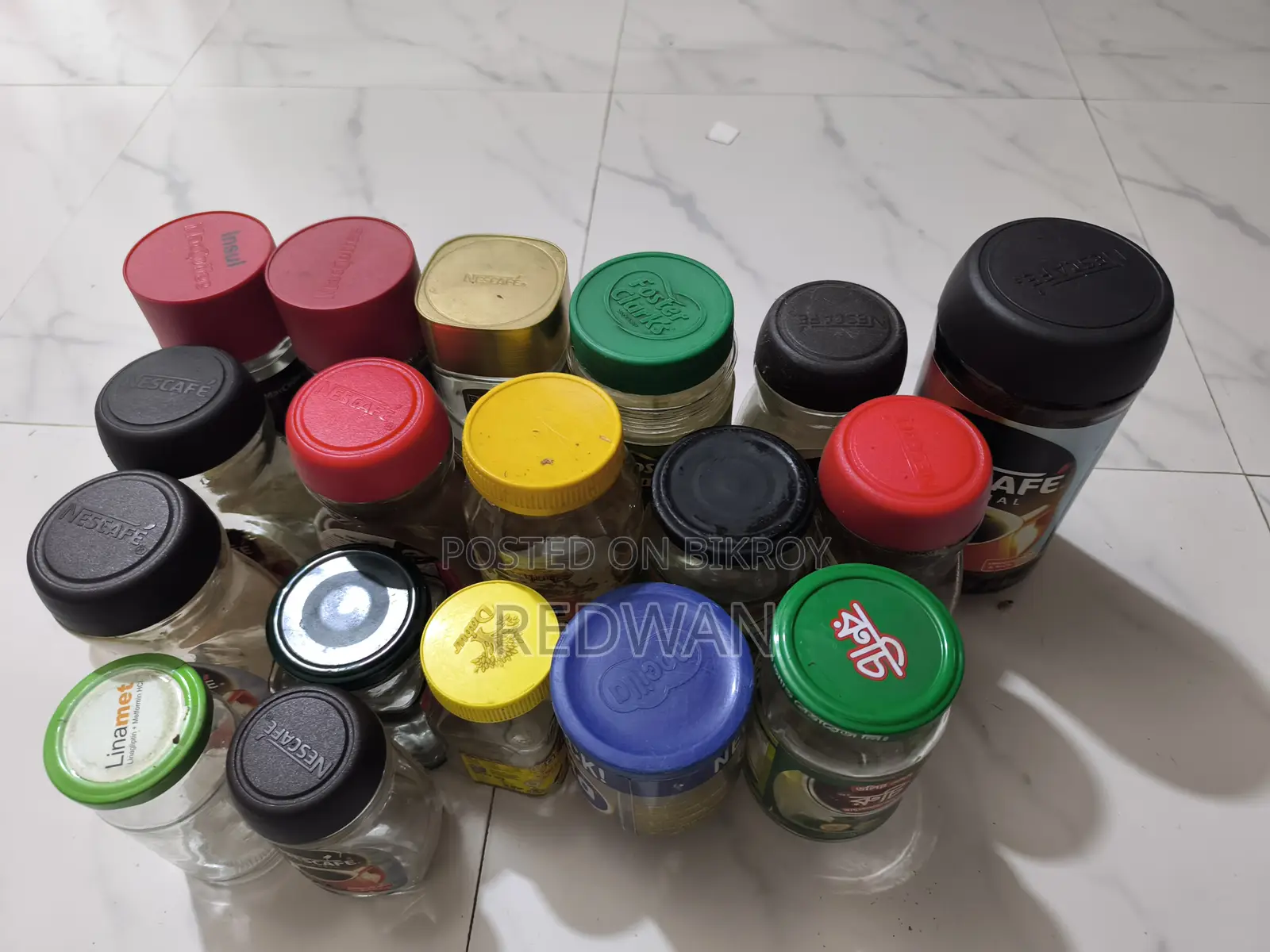 Glass jars.